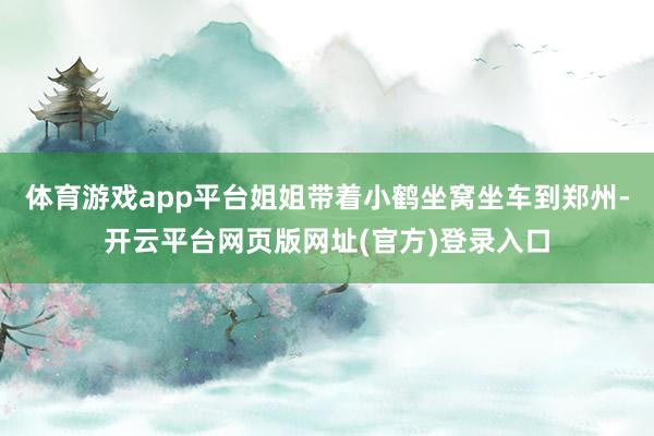 体育游戏app平台姐姐带着小鹤坐窝坐车到郑州-开云平台网页版网址(官方)登录入口