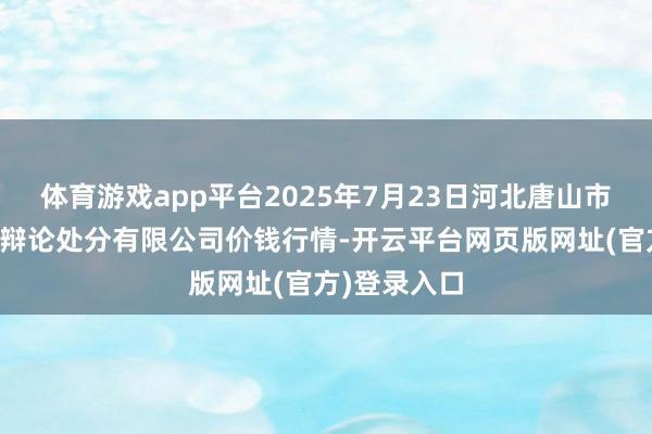 体育游戏app平台2025年7月23日河北唐山市荷花坑阛阓辩论处分有限公司价钱行情-开云平台网页版网址(官方)登录入口
