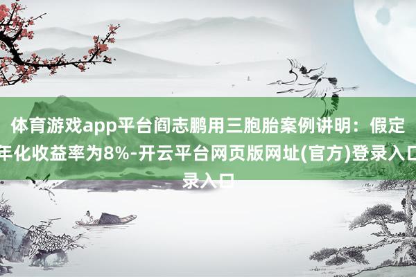 体育游戏app平台阎志鹏用三胞胎案例讲明：假定年化收益率为8%-开云平台网页版网址(官方)登录入口